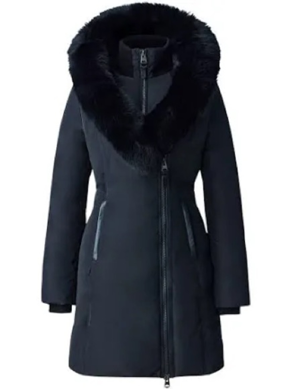 Mackage Kay Black Fur-Trim Down Coat